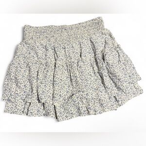 Sienna Sky Cream Mini Skirt with Blue Floral Print